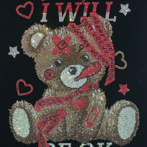 Bear Rhinestone Heat Transfer