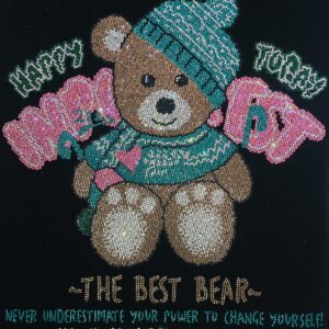Bear Rhinestone Heat Transfer